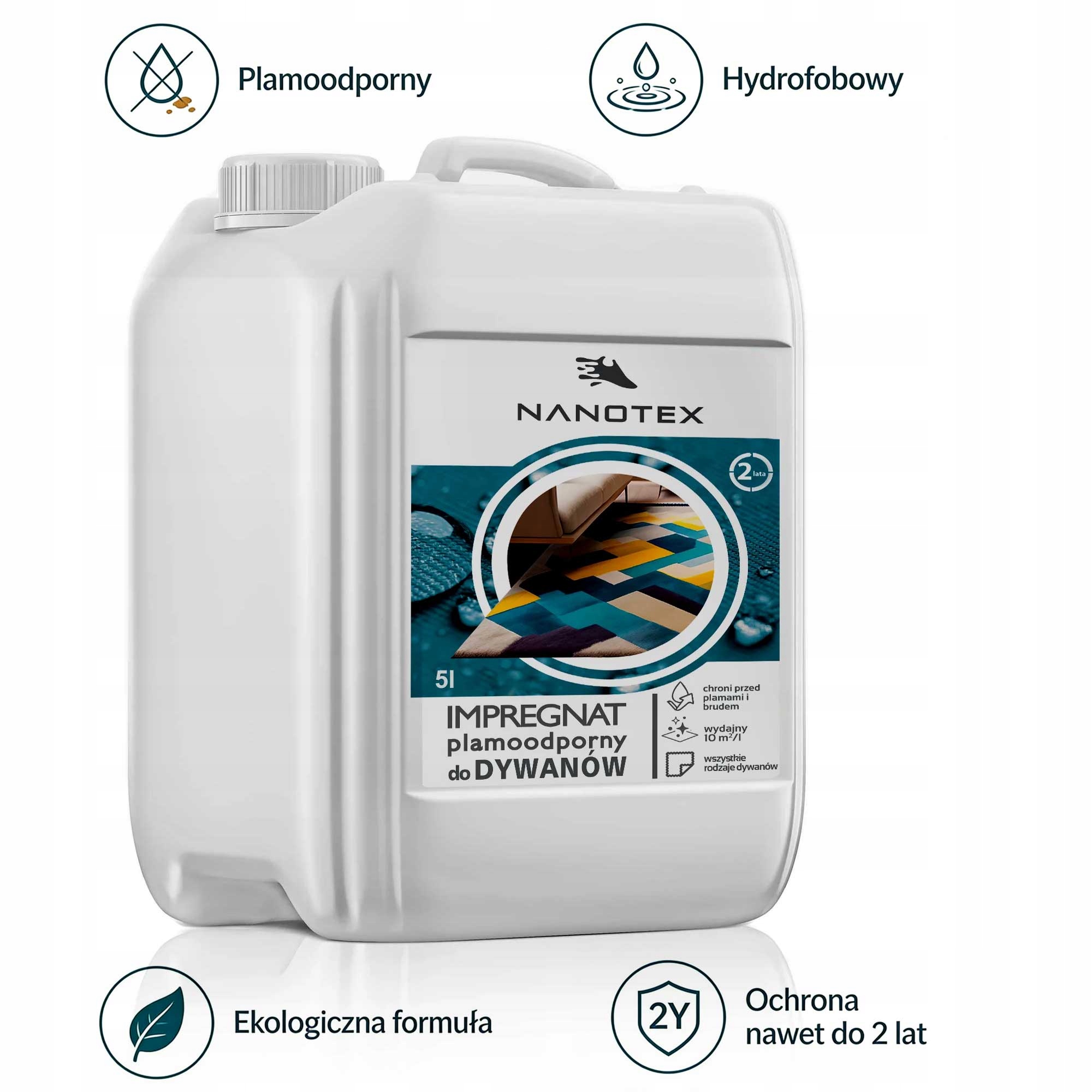 Levně Impregnát na koberce a koberce NanoTex 5 l chrání 50 m2 po dobu cca 2 let