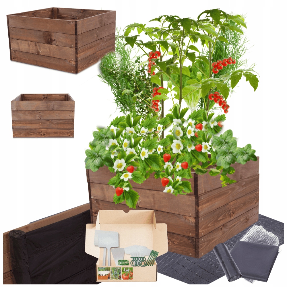 Vyvýšený záhon zeleninový záhon dřevěný pařeniště květináč impregnovaný 36x60x60