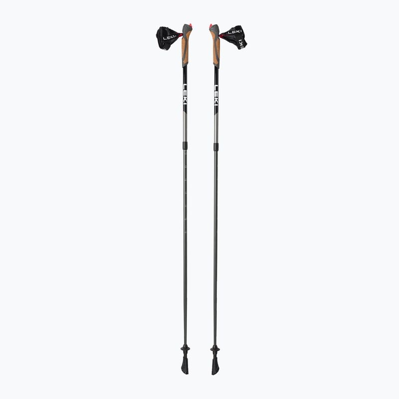 Kije nordic walking Leki Spin czarno-srebrne