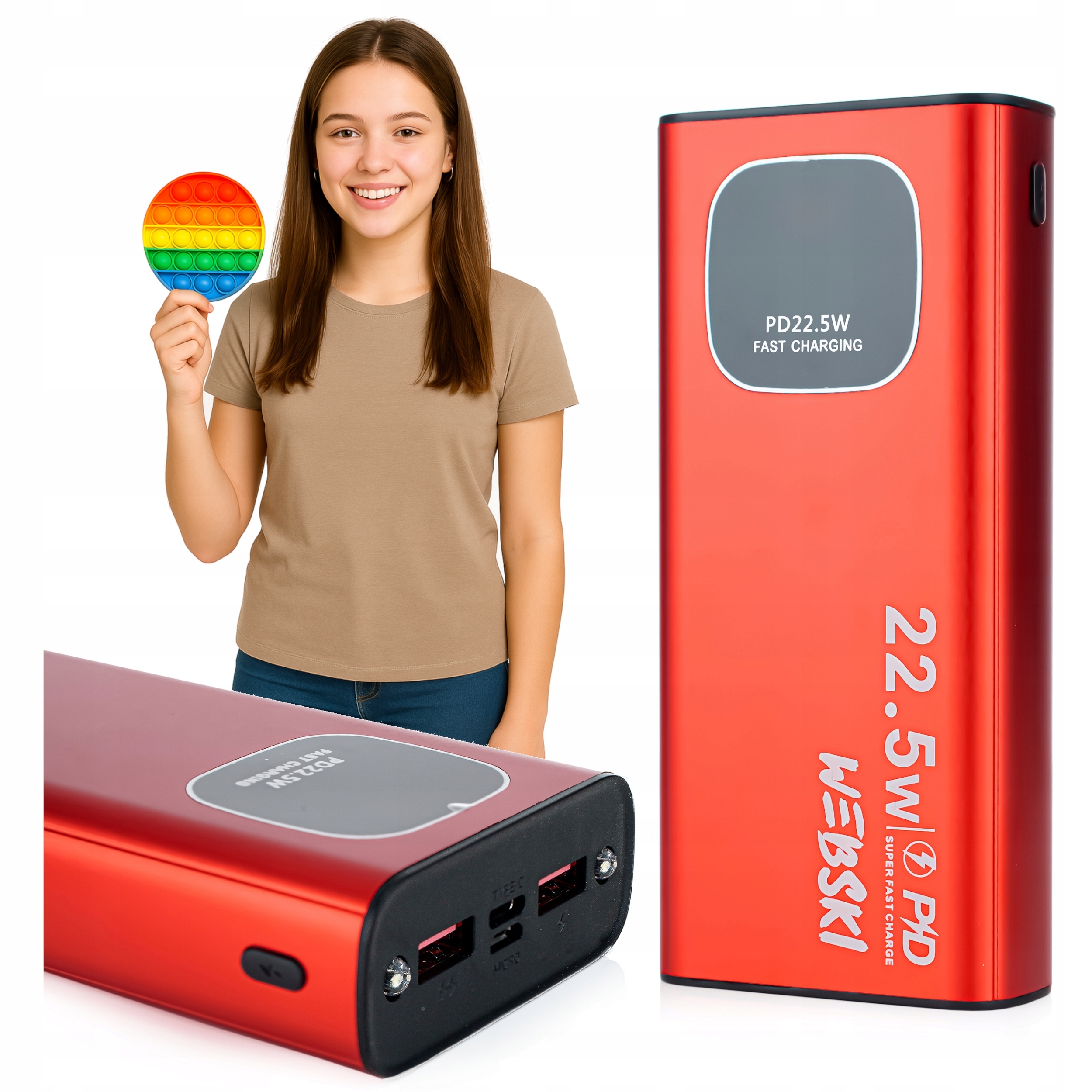 Dárek Pod Vánoční Stromeček Lehký Pohodlný 30000 mAh Powerbanka 3X Usb Qc Pd 12V