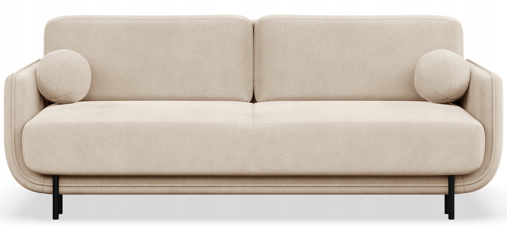 Rozkládací třímístná pohovka Ovals světle béžová samet