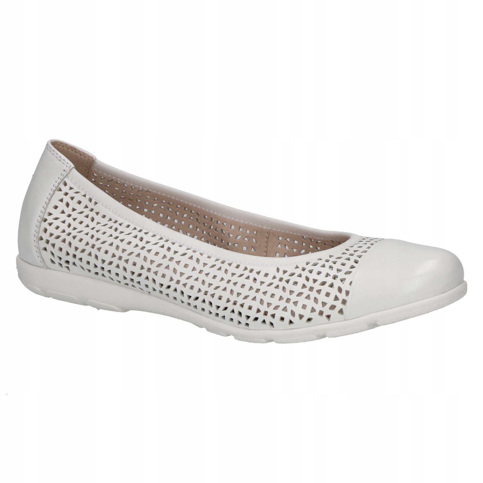 Caprice 22151-20 Baleríny Ažurové Bílé Vel. 38