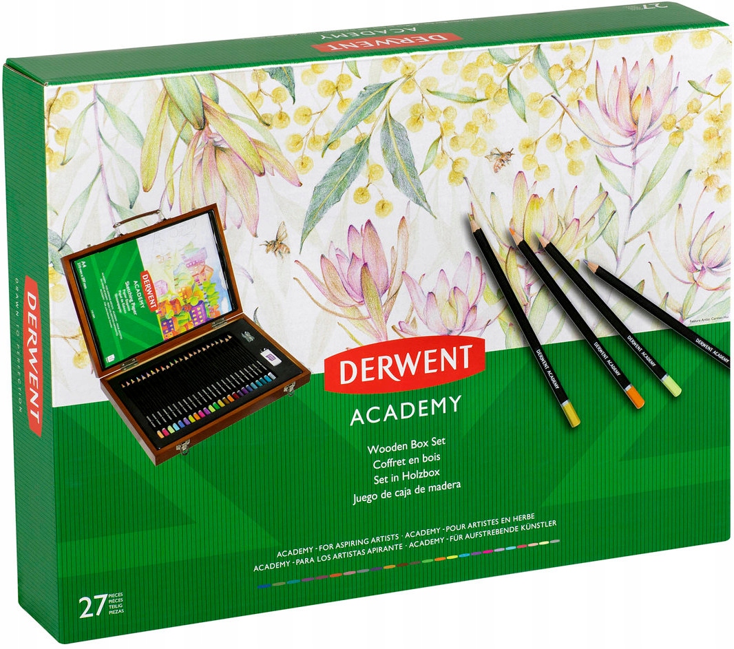 Sada pastelek Derwent v dřevěné krabičce, 24 kusů