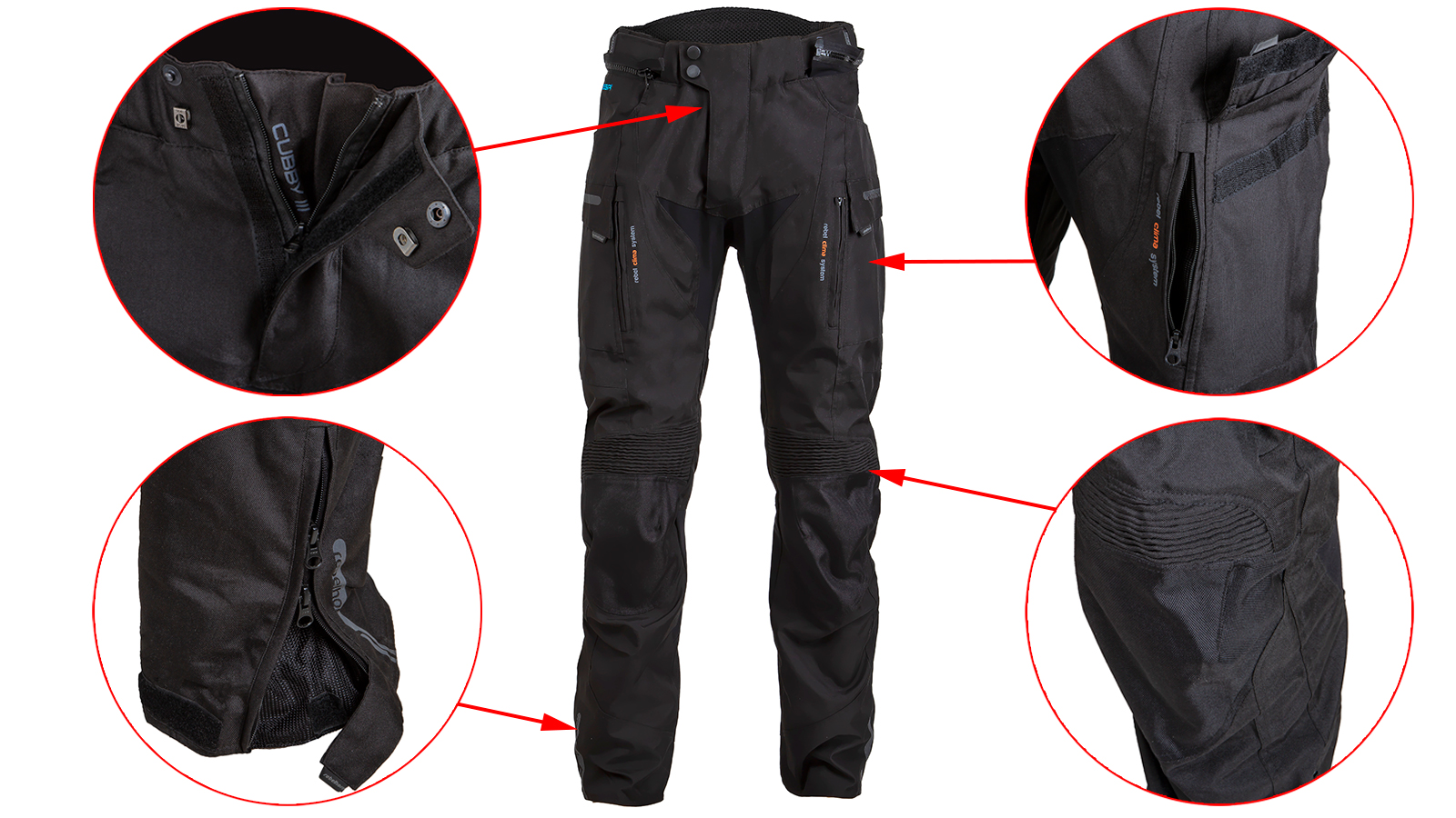 TEKSTYLNE SPODNIE MOTOCYKLOWE REBELHORN CUBBY 5XL Rozmiar 5XL