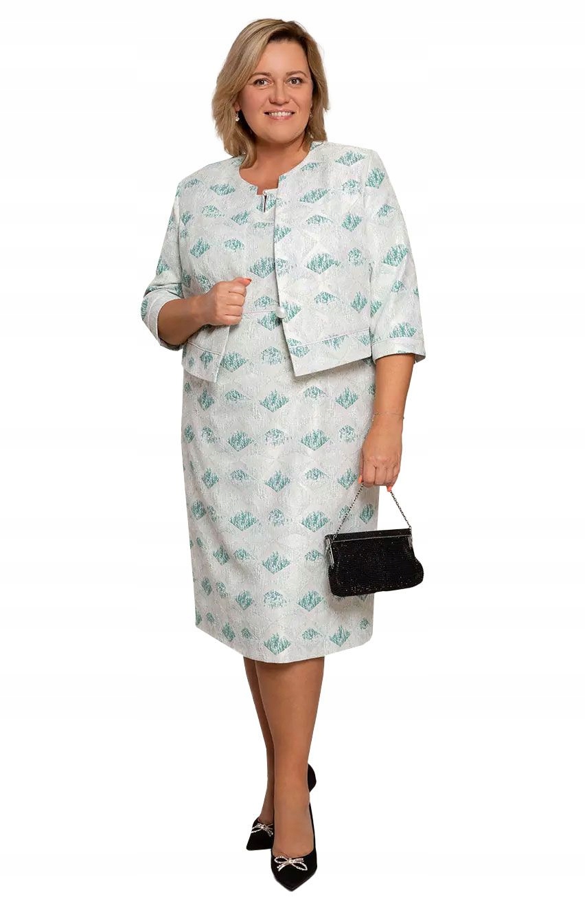 Elegantní šaty s zelenými kosočtverci 50