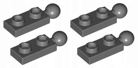 

Lego płytka 1x2 kulka przegub c.szary 4 szt 22890