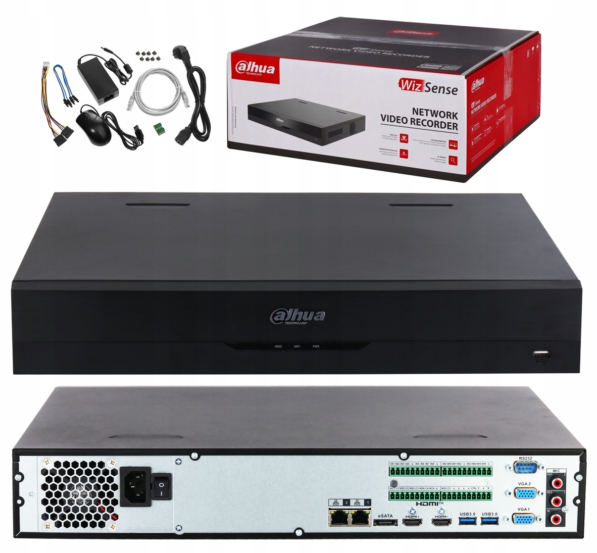 Rejestrator Ip 64ch Dahua NVR5464-EI2 64 Kanały WizSense Analityka Ai