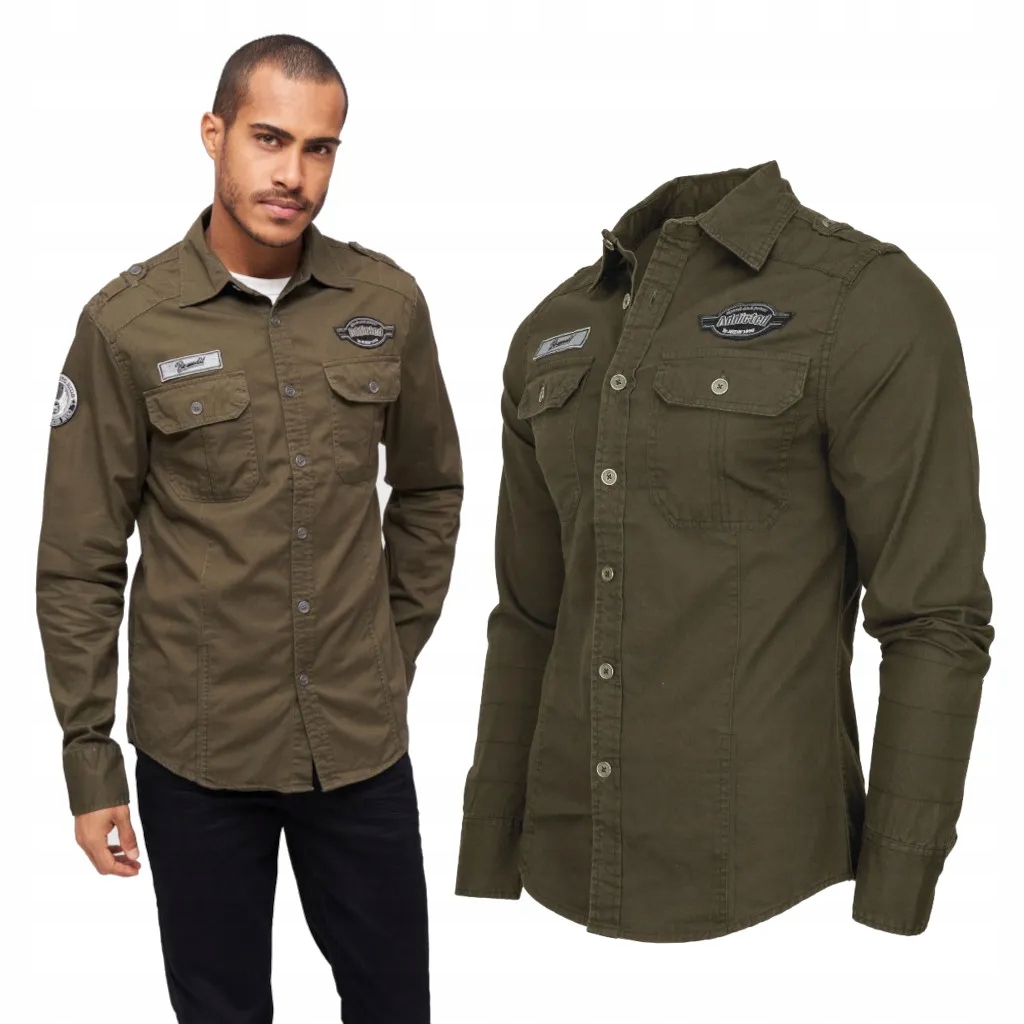 Košile s dlouhým rukávem Brandit Luis Vintageshirt olivová 6XL