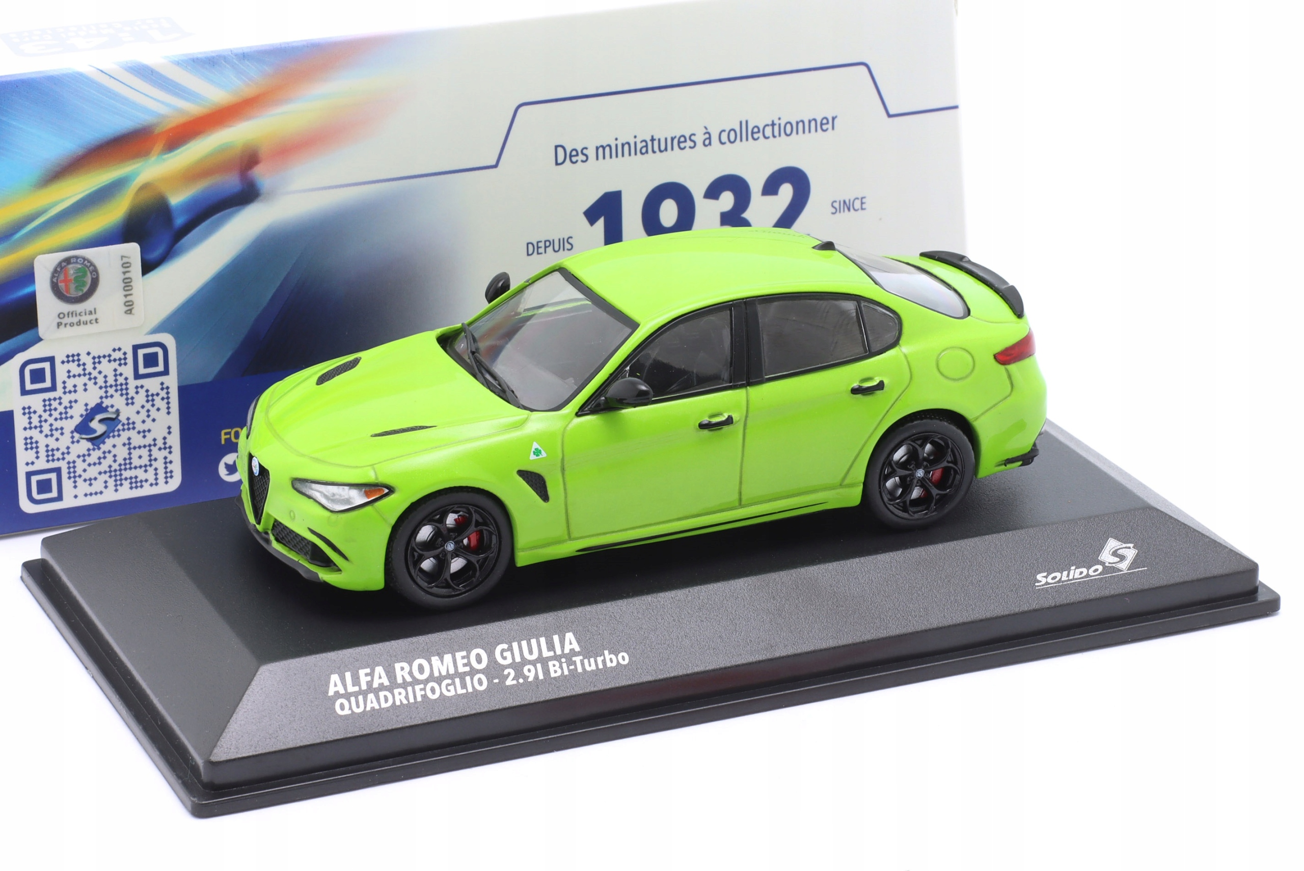 Solido Alfa Romeo Giulia Quadrifoglio 2019 Acid Green 1:43