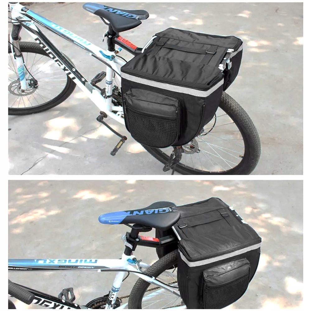 WODOODPORNA TORBA NA ROWER BAGAŻNIK ROWEROWY SAKWA ROWEROWA TYLNA KUFER 28l Materiał dominujący poliester