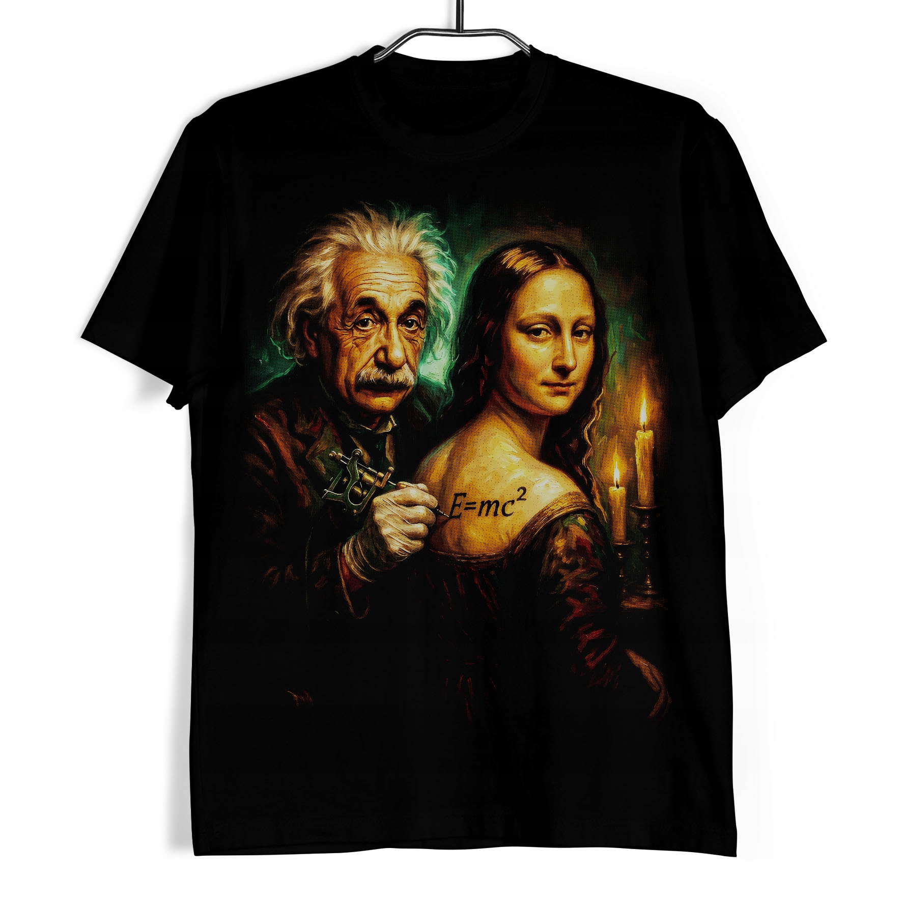 T-shirt Koszulka Albert Einstein Mona Lisa Tattoo Art Funny Retro Vintage