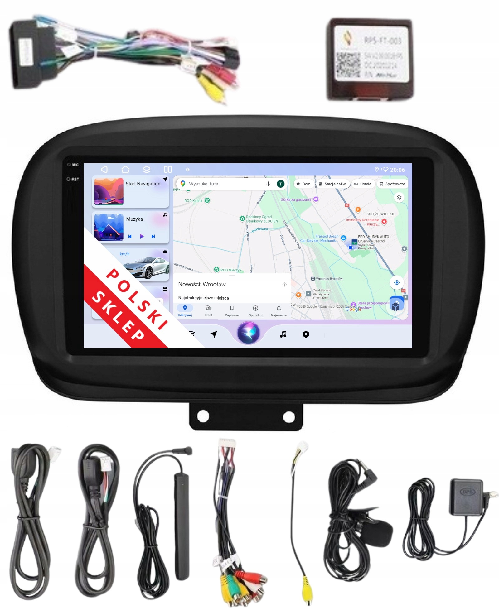 Rádio 2DIN Navigace Android Fiat 500X 4/64 Gb Dsp Carplay Lte