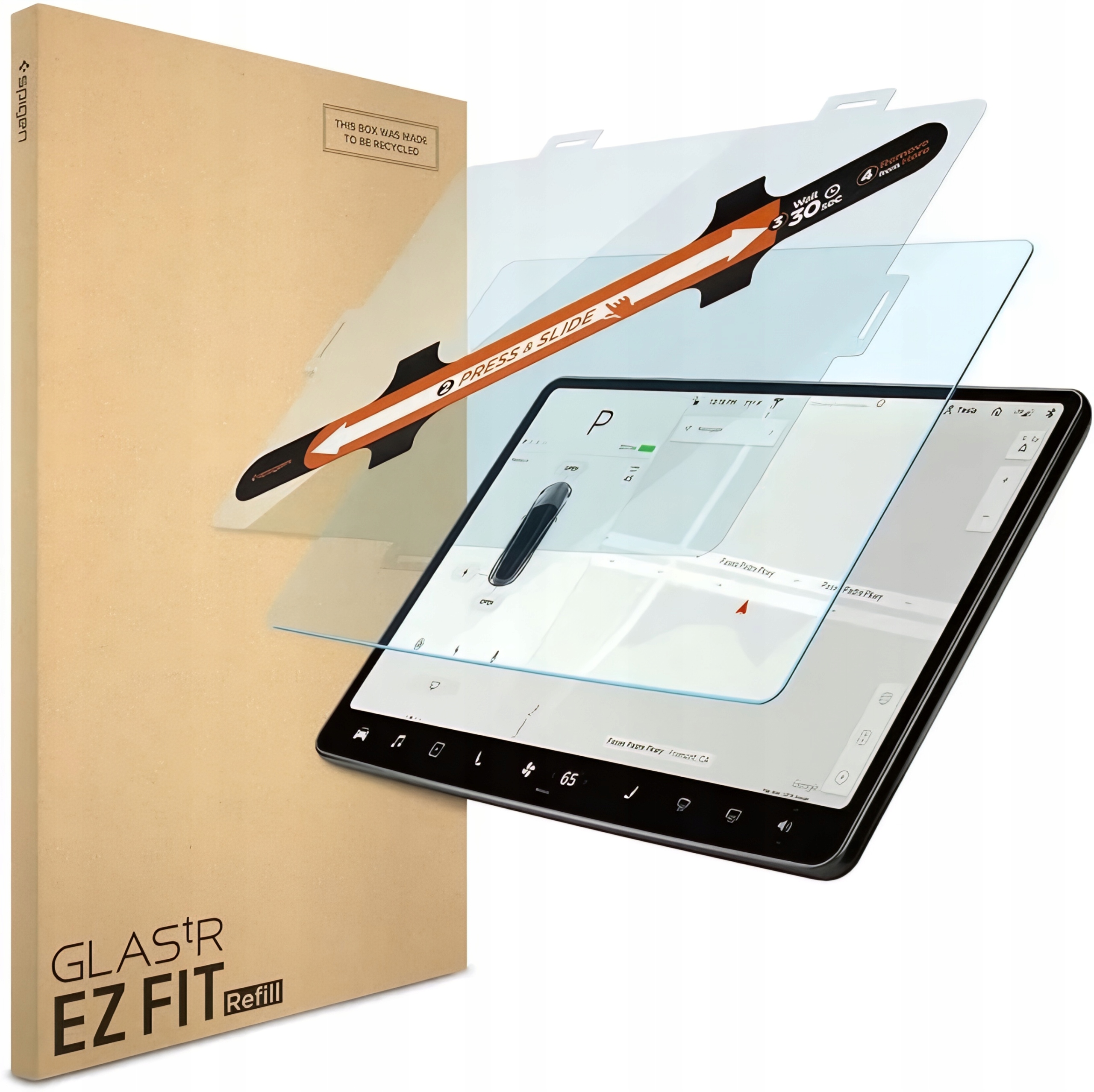 Szkło ochronne Spigen Ez Fit Refill Anti Glare do Tesla Model Y/3