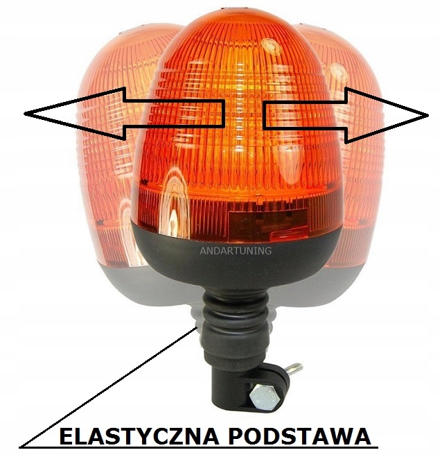 LAMPA OSTRZEGAWCZA KOGUT LED FLEX 12/24V + TRZPIEŃ Numer katalogowy części 60004