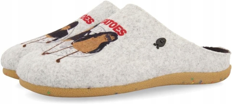 Hot Potatoes Filcové Pantofle Šedé S Potiskem 40 6AB