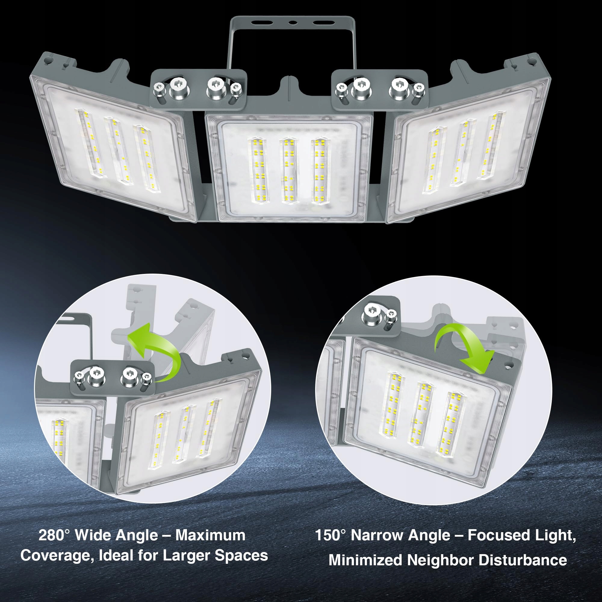 Naświetlacz LED 150W 15000lm 6000K IP66 Regulowany Do Stadionu STASUN — miniatura 2