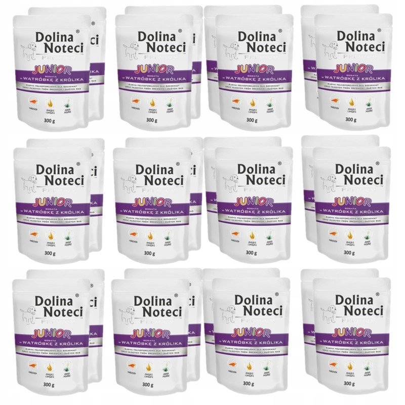 Levně Dolina Noteci Junior Vlhké Krmivo pro štěňata 24x300 g Játra z králíka