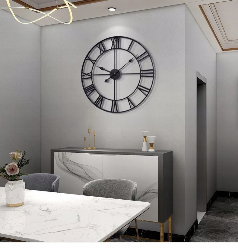 ZEGAR ŚCIENNY 50cm NA ŚCIANĘ LOFT RZYMSKI 3D RETRO DO SALONU BIURA DOMU Zasilanie baterie