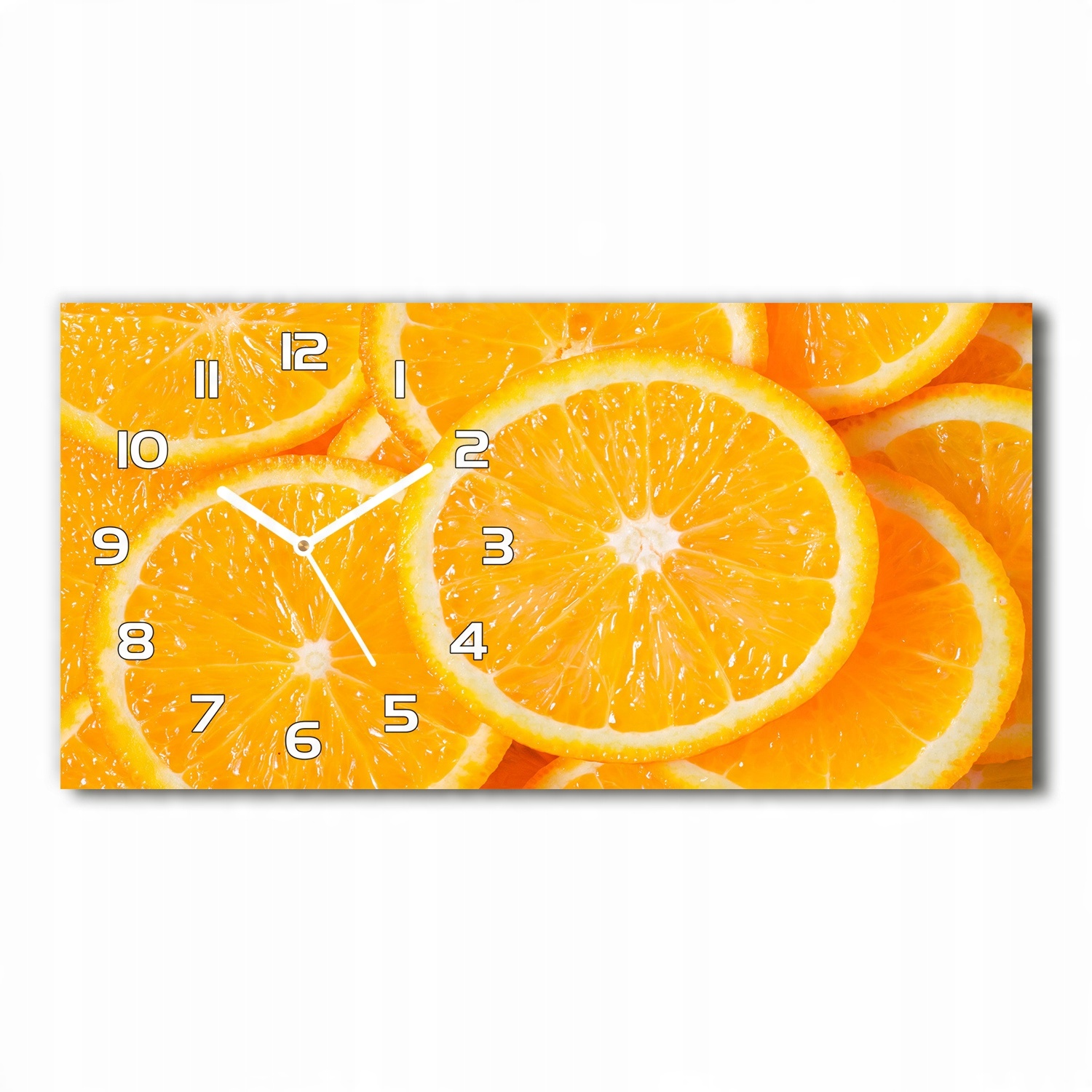 

Zegar ścienny szklany Plastry pomarańczy 60x30 cm