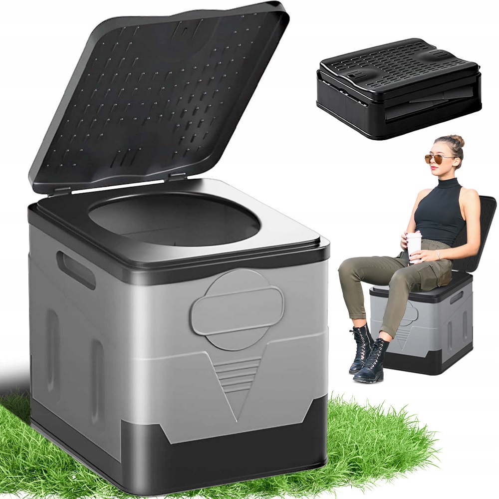 Przenośna Składana Toaleta Turystyczna Na Kemping 20L Kompaktowa Mocna