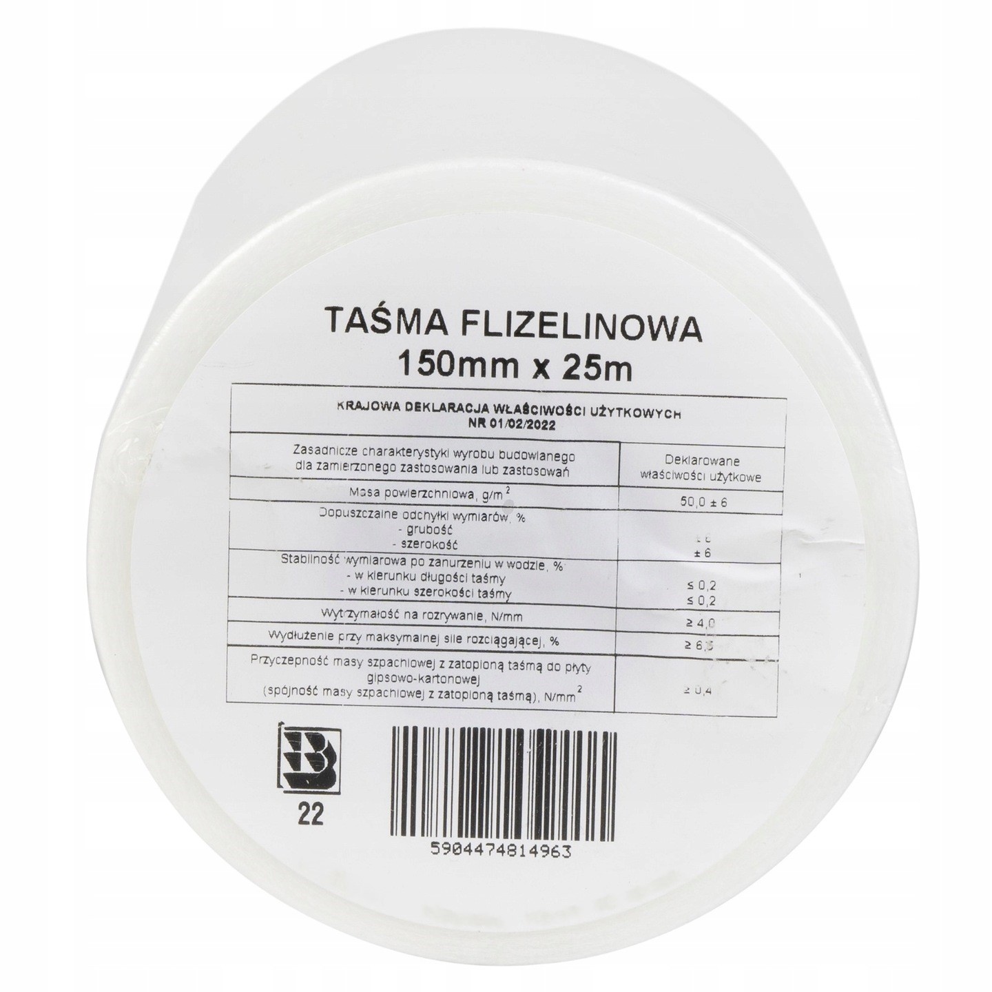 TAŚMA Z WŁÓKNA SZKLANEGO FLIZELINA 150MM X 25M Kod producenta GAP-VLIES-150MMX25M