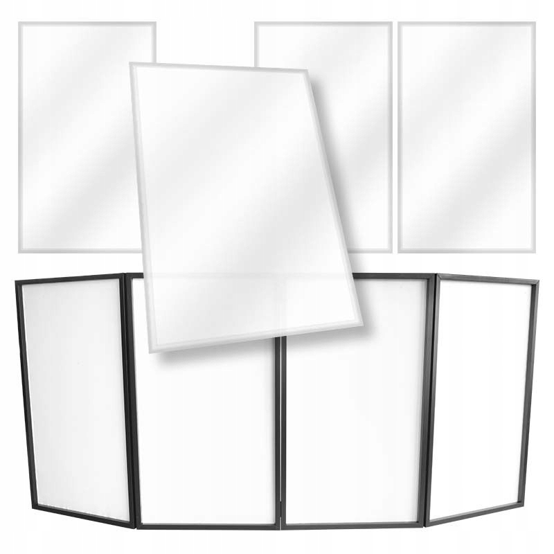 STAND4ME Dj Parawan Osłona Na Ekran Na Rzep Materiał Lycra 4szt. Biała