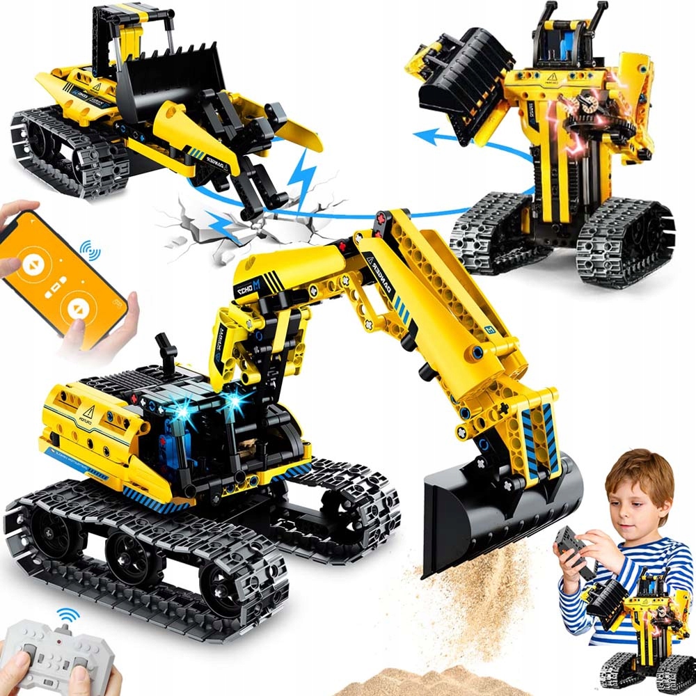 KLOCKI ROBOT ZDALNIE STEROWANY RC BULDOŻER POJAZD GĄSIENICOWY DLA DZIECI