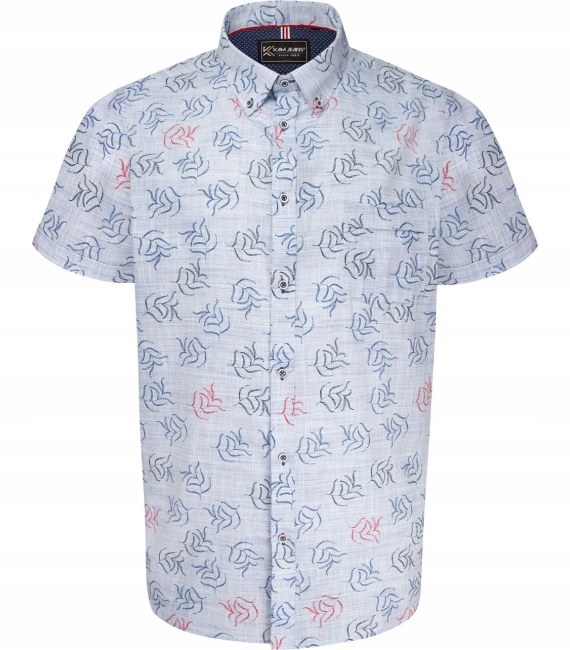 Velká pánská košile Kam Jeans Velké velikosti, krátký rukáv Plus Size 4XL