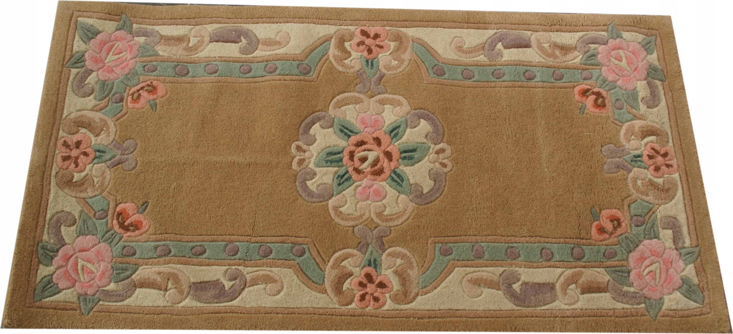 Vlnený koberec typu Aubusson 60x120 béžový