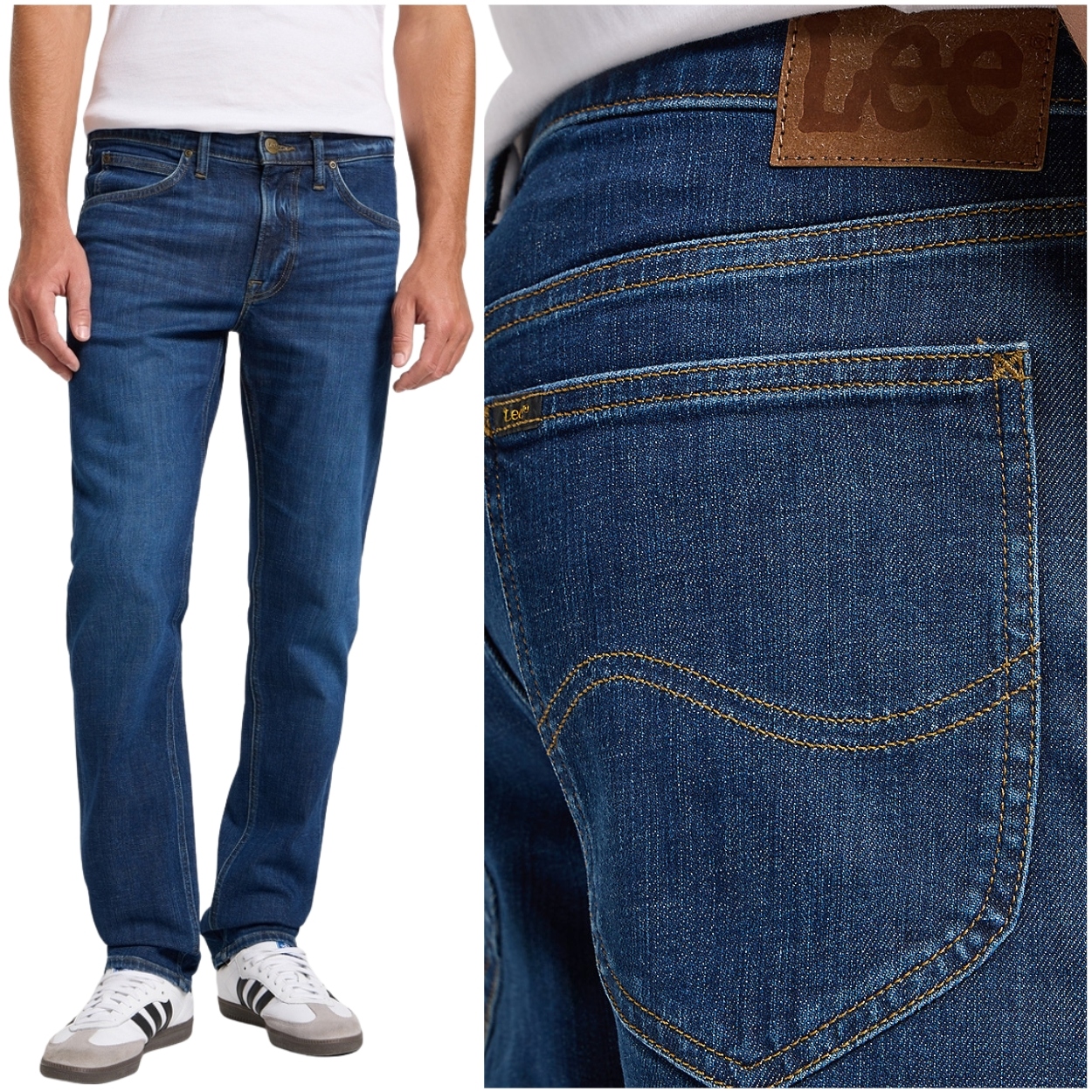 Lee Daren Zip Fly Stoney Džíny jednoduché tmavé džínové kalhoty W36 L34