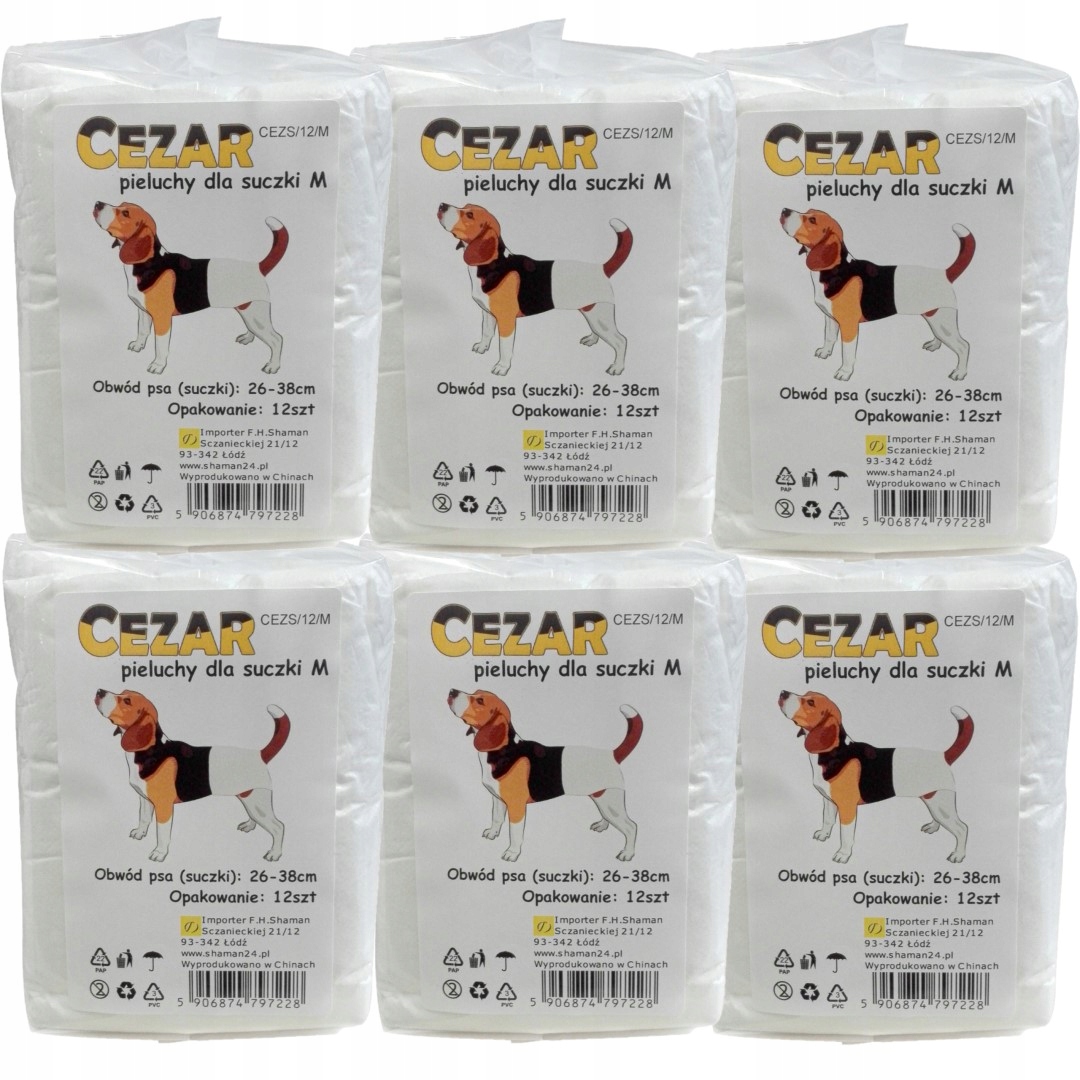 

Cezar Pieluchy pampersy dla psa suczki 72 M 26-38