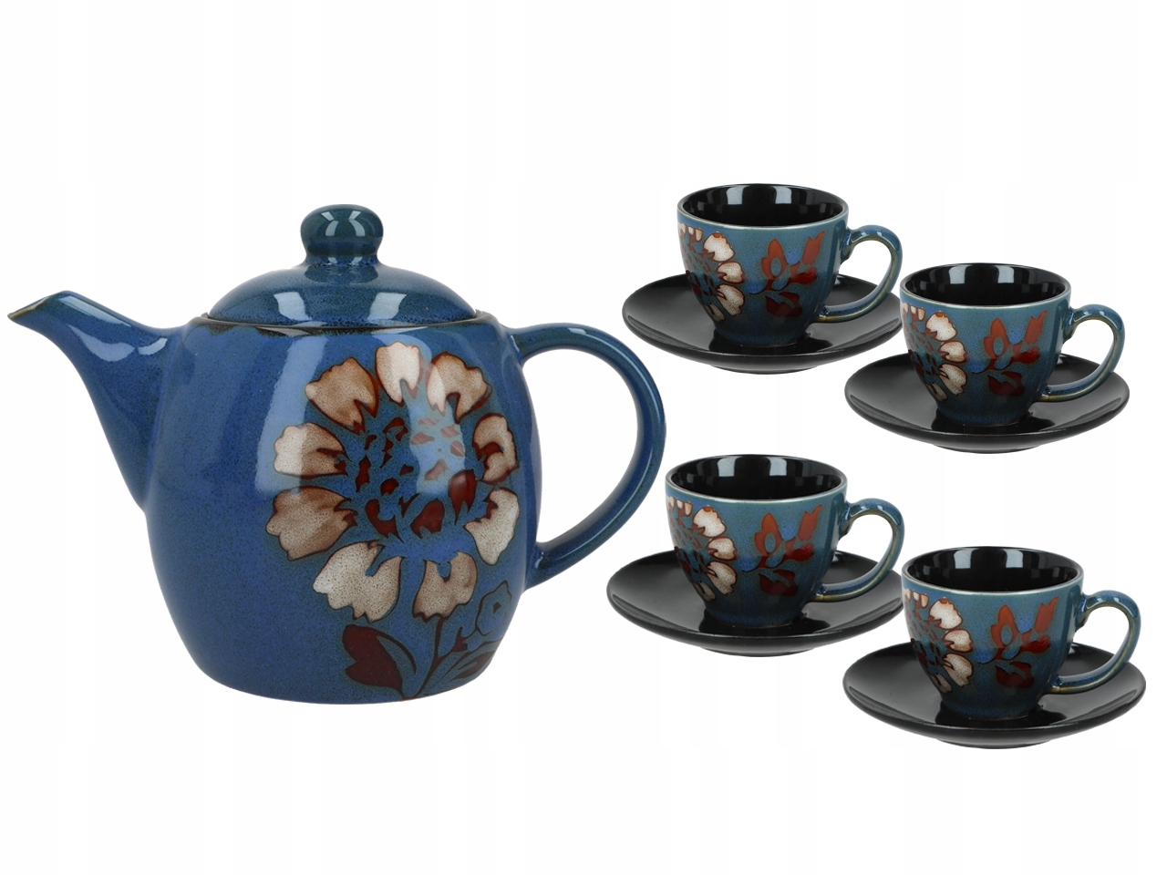 Čajový Servis, Kanvica A 4 Šálky S Podšálkami, Darčeková Sada Do Domácnosti