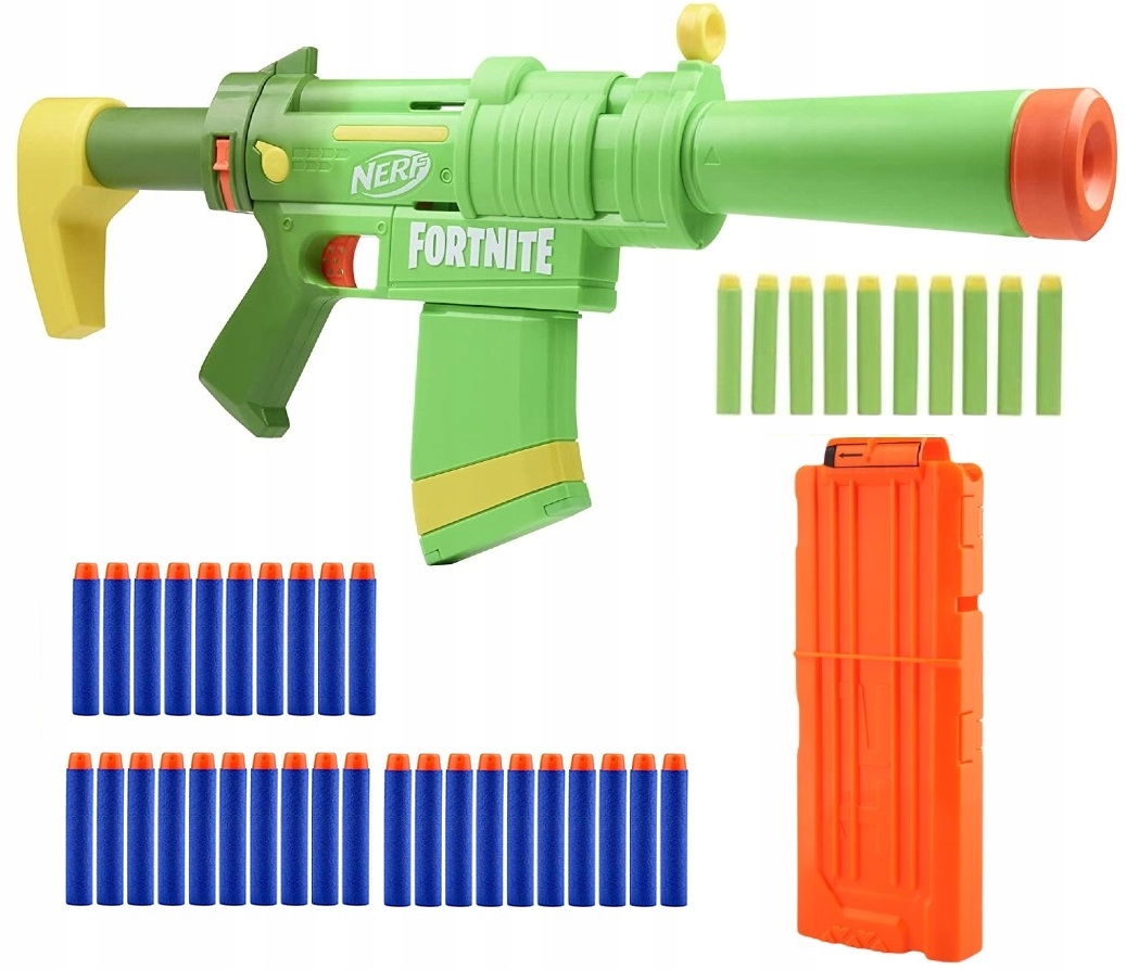 PISTOLET NERF FORTNITE SMG-ZESTY ELITE 4W1 ZESTAW+ MAGAZYNEK+ 30 STRZAŁEK