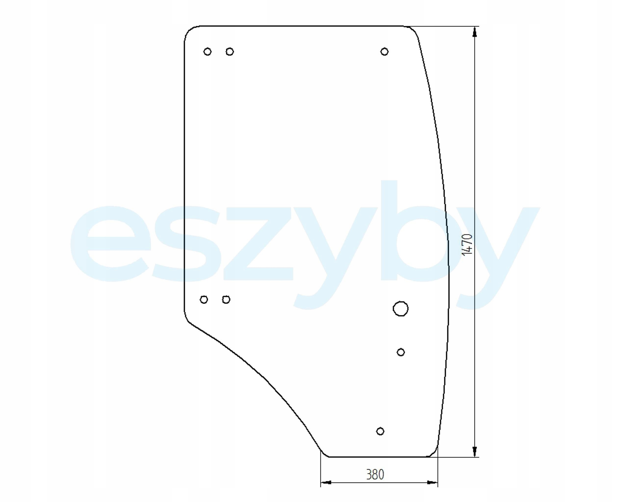 sklo Mtz Belarus/Pronar dveře pravé 2522-6708013