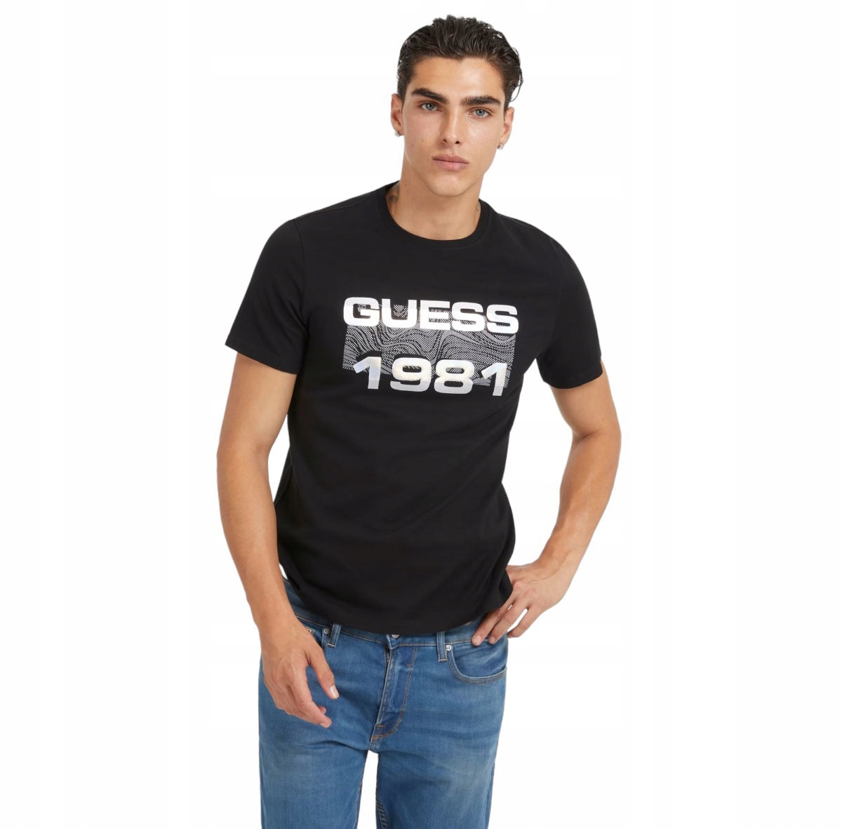 Guess Pánské Tričko Ss Cn Guess 1981 Foi Černá r.XL