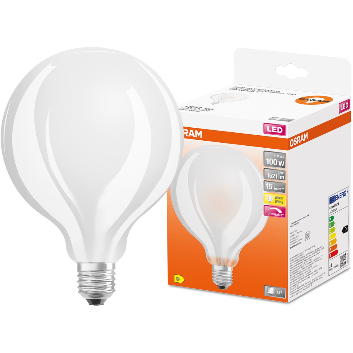 

Żarówka Led E27 G95 11W 2700K Ściemnialna Osram
