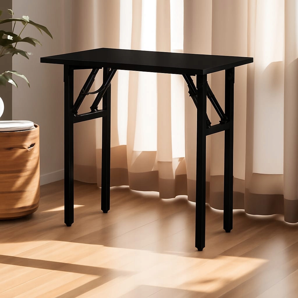 Skládací pracovní stůl, pomocný, konzolový stolek 100x40x73 cm černá deska