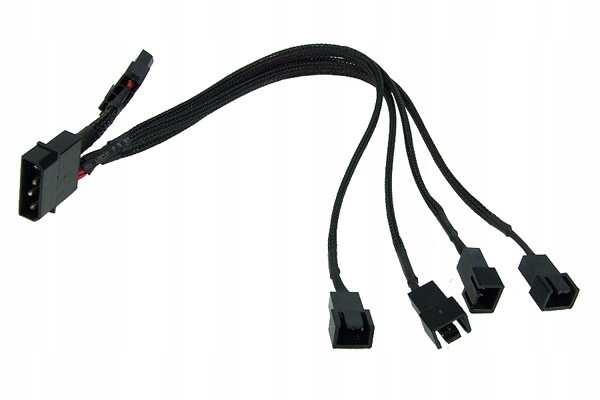 PHOBYA ADAPTER MOLEX 4PIN ->4X3PIN 30CM CZARNY
