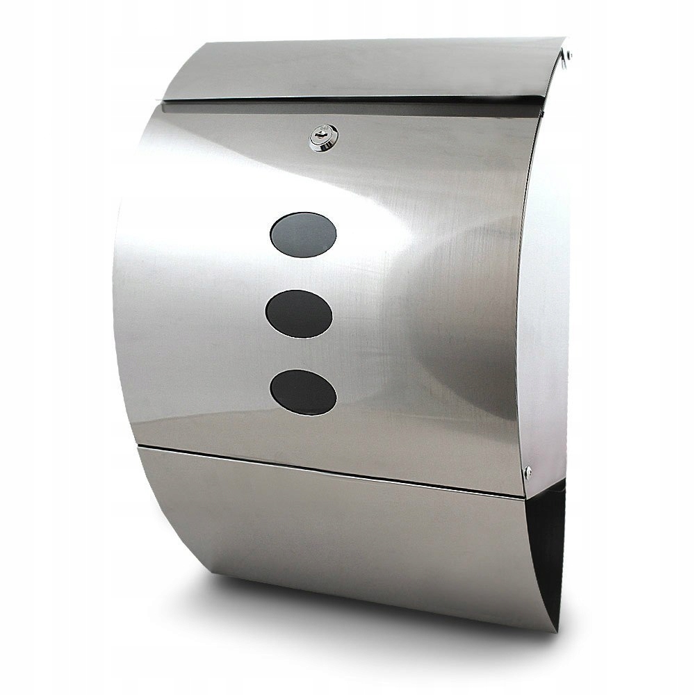 Poštovní Schránka Půlkruhová Z Nerezové Oceli Inox S Novinovým Zdrojem