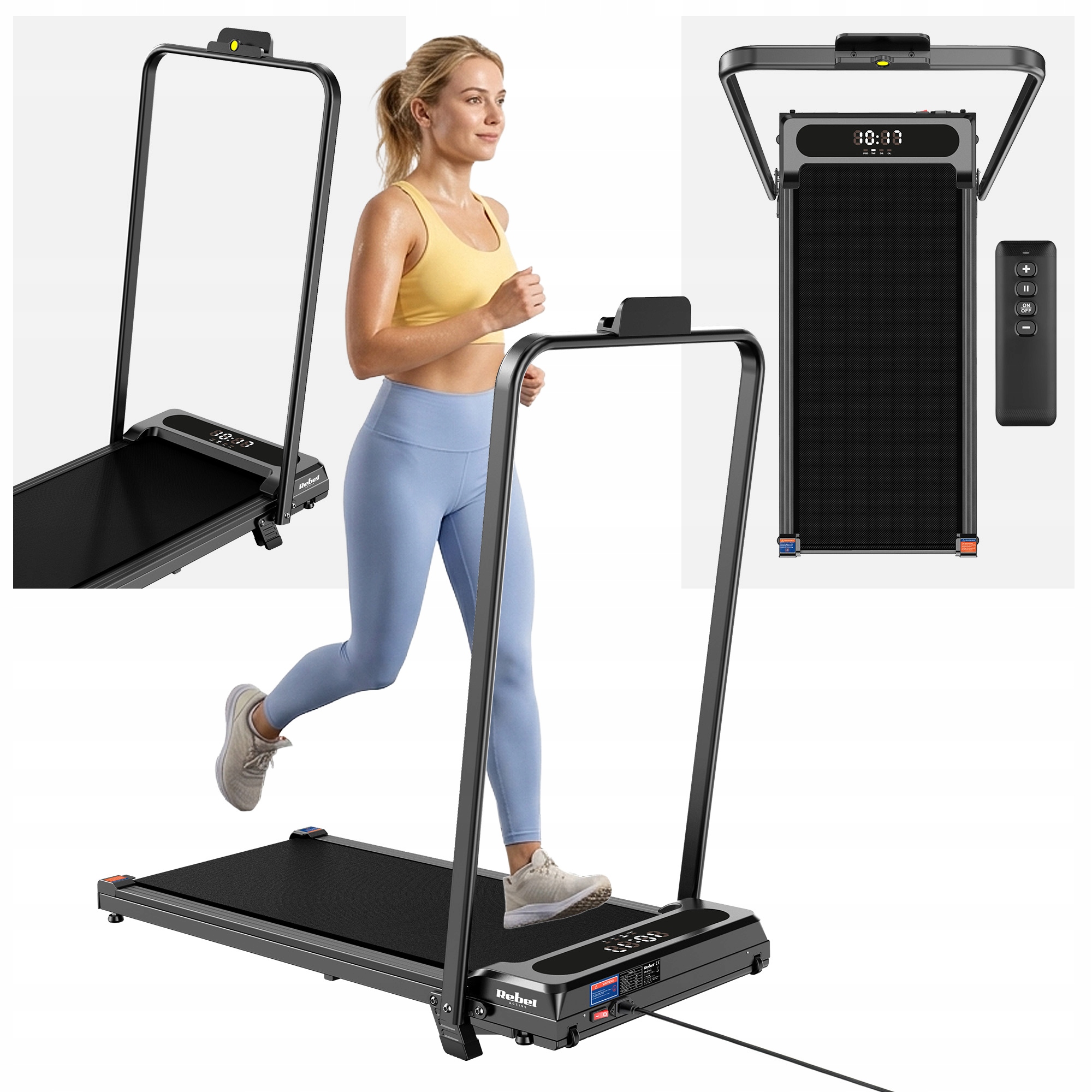 Domácí elektrický běžecký pás pro trénink, dálkové ovládání, Led displej Rebel, skládací