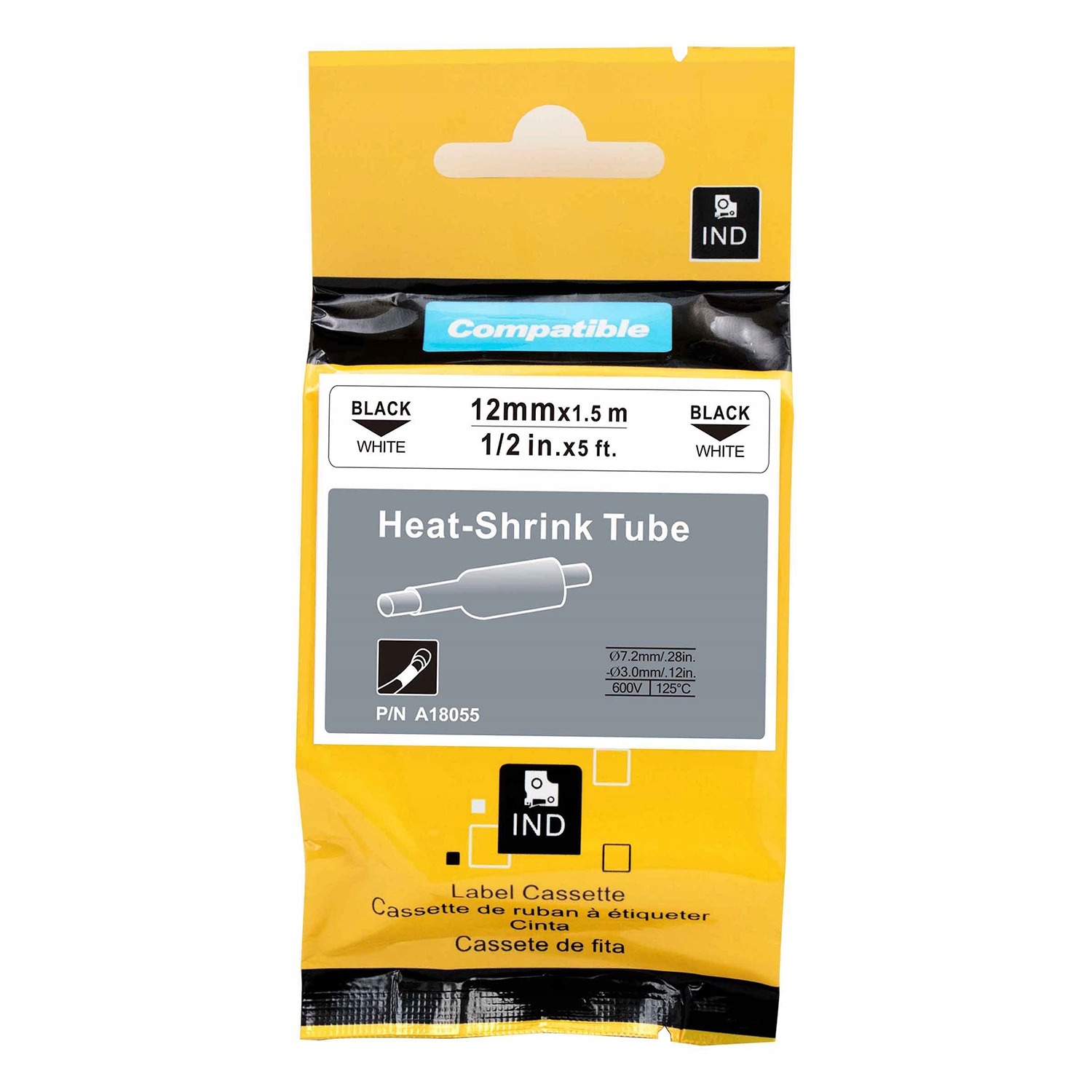 Rurka do DYMO RHINO 18055 S0718300 12mm Biała Waga produktu z opakowaniem jednostkowym 0.15 kg