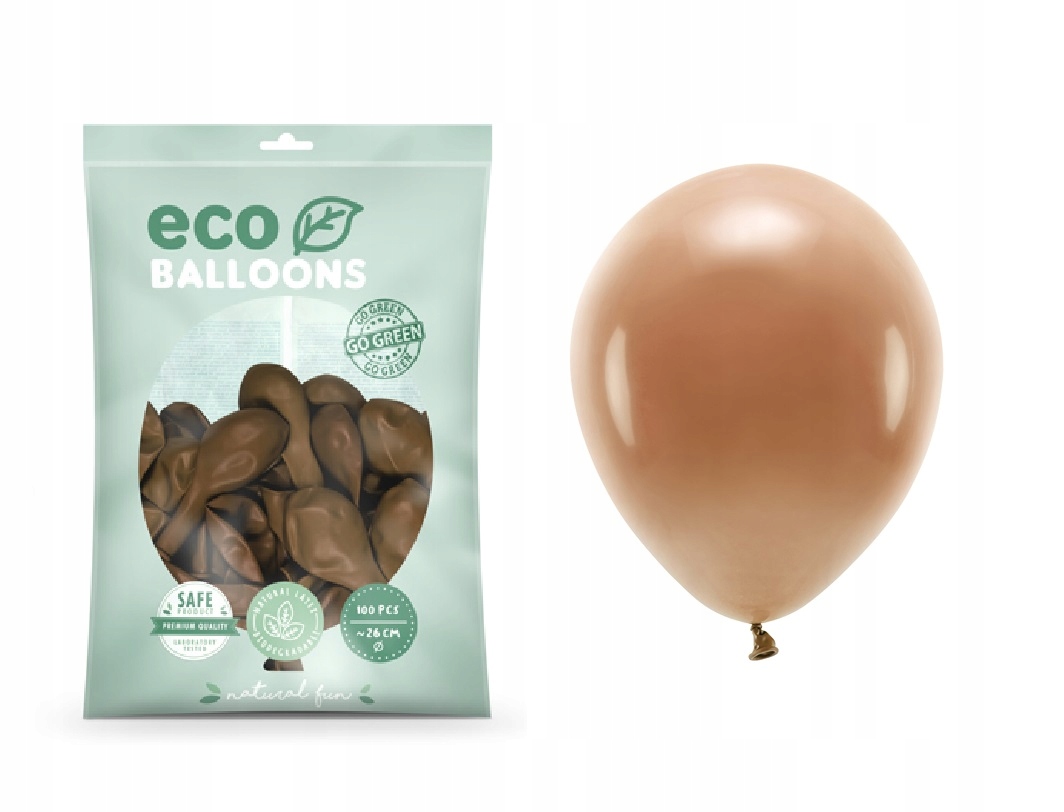 

Balony Eco 26cm czekoladowy brąz 100sztEKOLOGICZNE