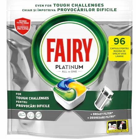 Levně Kapsle Do Myčky Nádobí Fairy Platinum All In One 96 Ks Účinné