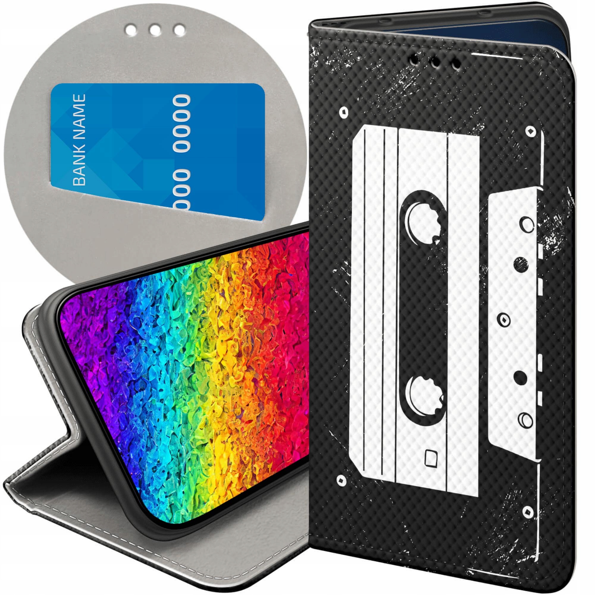 Etui Z Klapką Do Oppo A40 Retro Old School Muzyka Gry Futerał Case