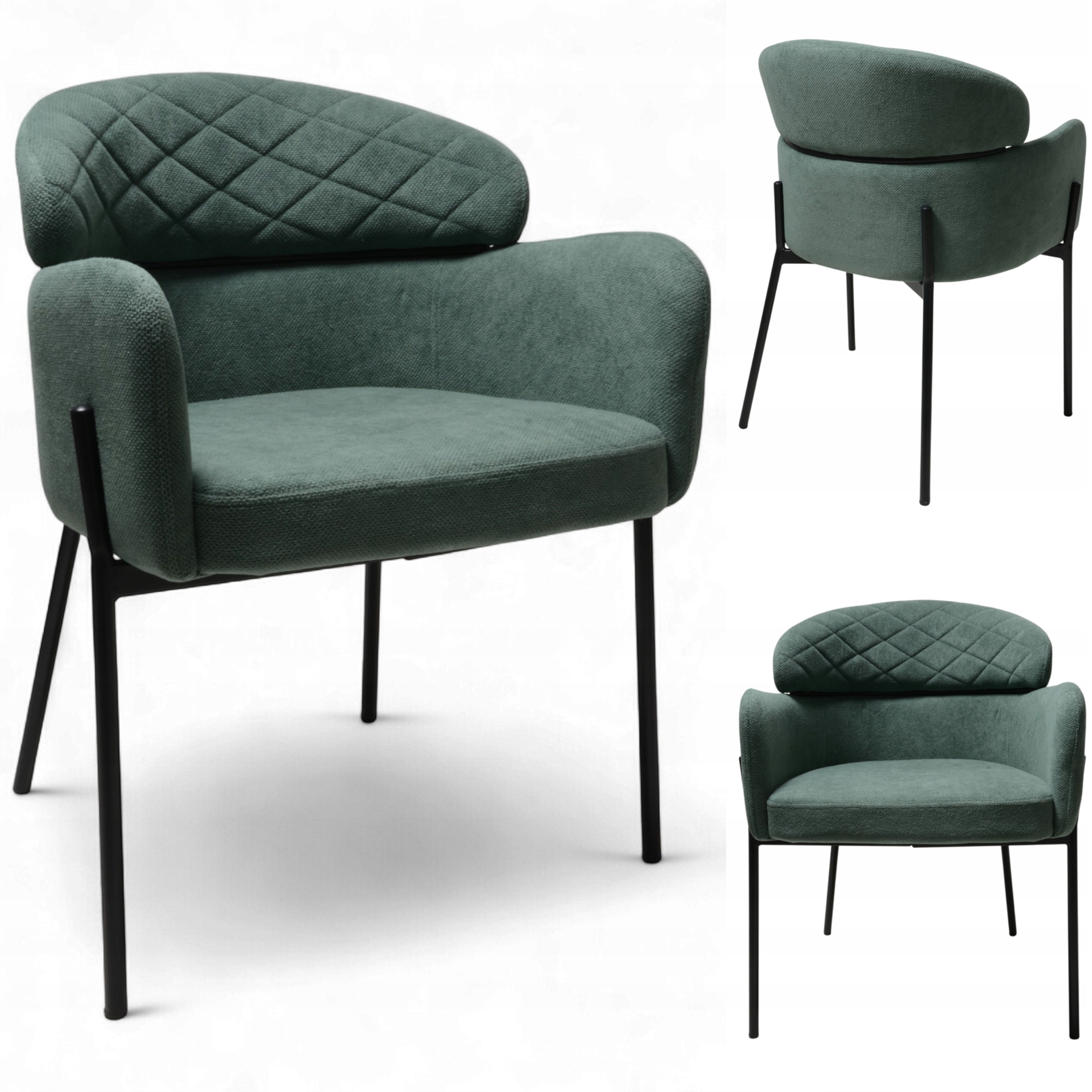 Křeslo Detroit Zelená Curio Moderní křeslo Obývací pokoj Glamour Kuchyně