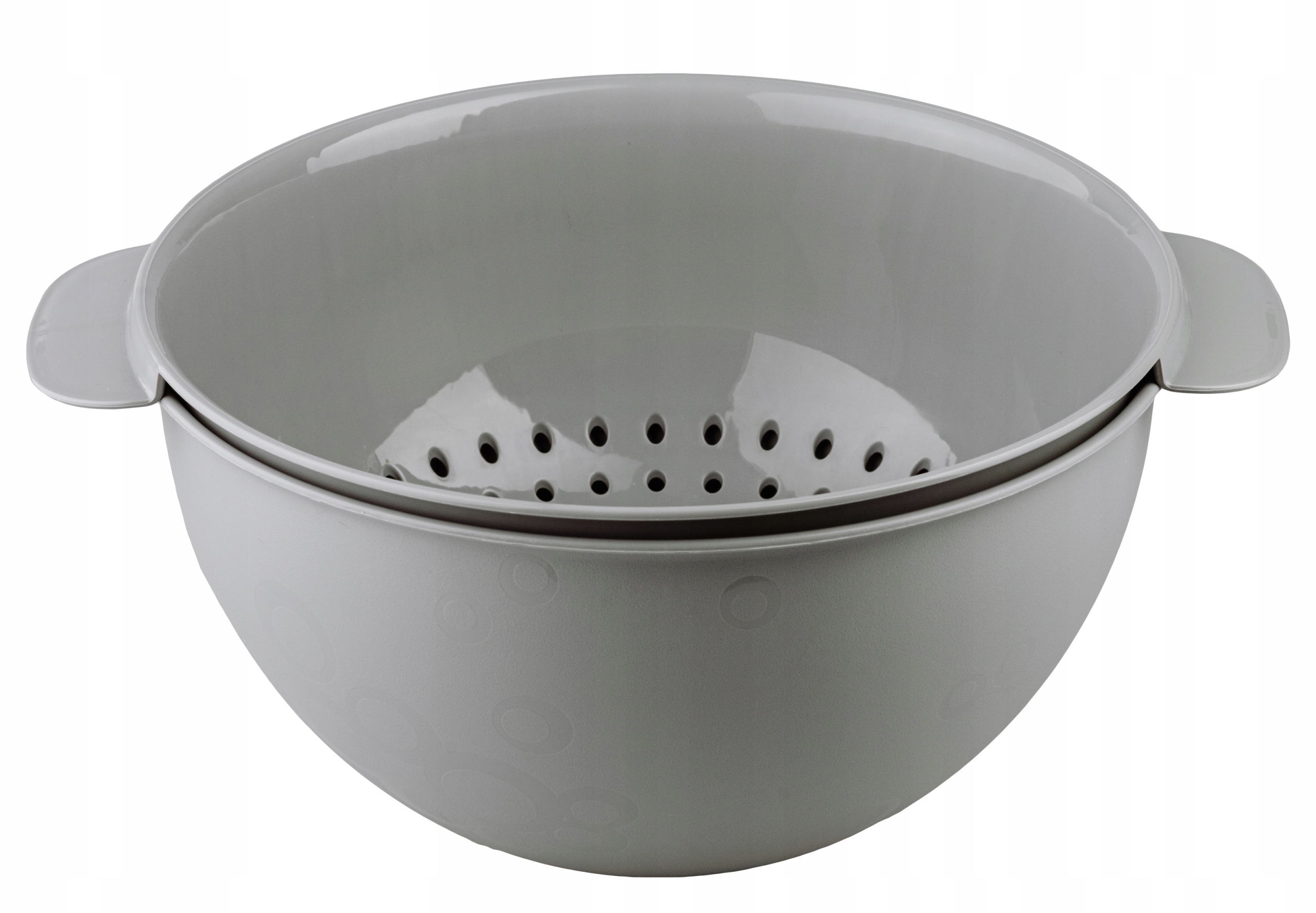ZESTAW MISKA PLASTIKOWA DUŻA KUCHENNA Z DURSZLAKIEM CEDZAK SITKO 3L SZARY