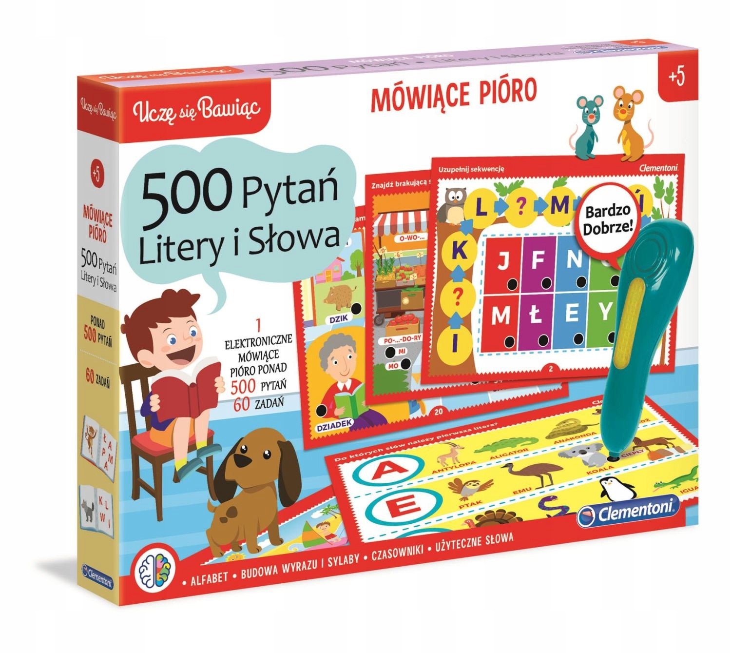 Mówiące Pióro 500 Pytań Litery i Słowa Clementoni