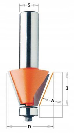 Cmt Fréza pro zkosení 45° s ložiskem Hw S=12 D=65x26 mm 936.950.11