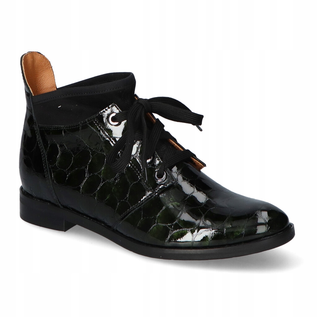 Dámské polobotky Arka BI7634 Černý lak šupina 37