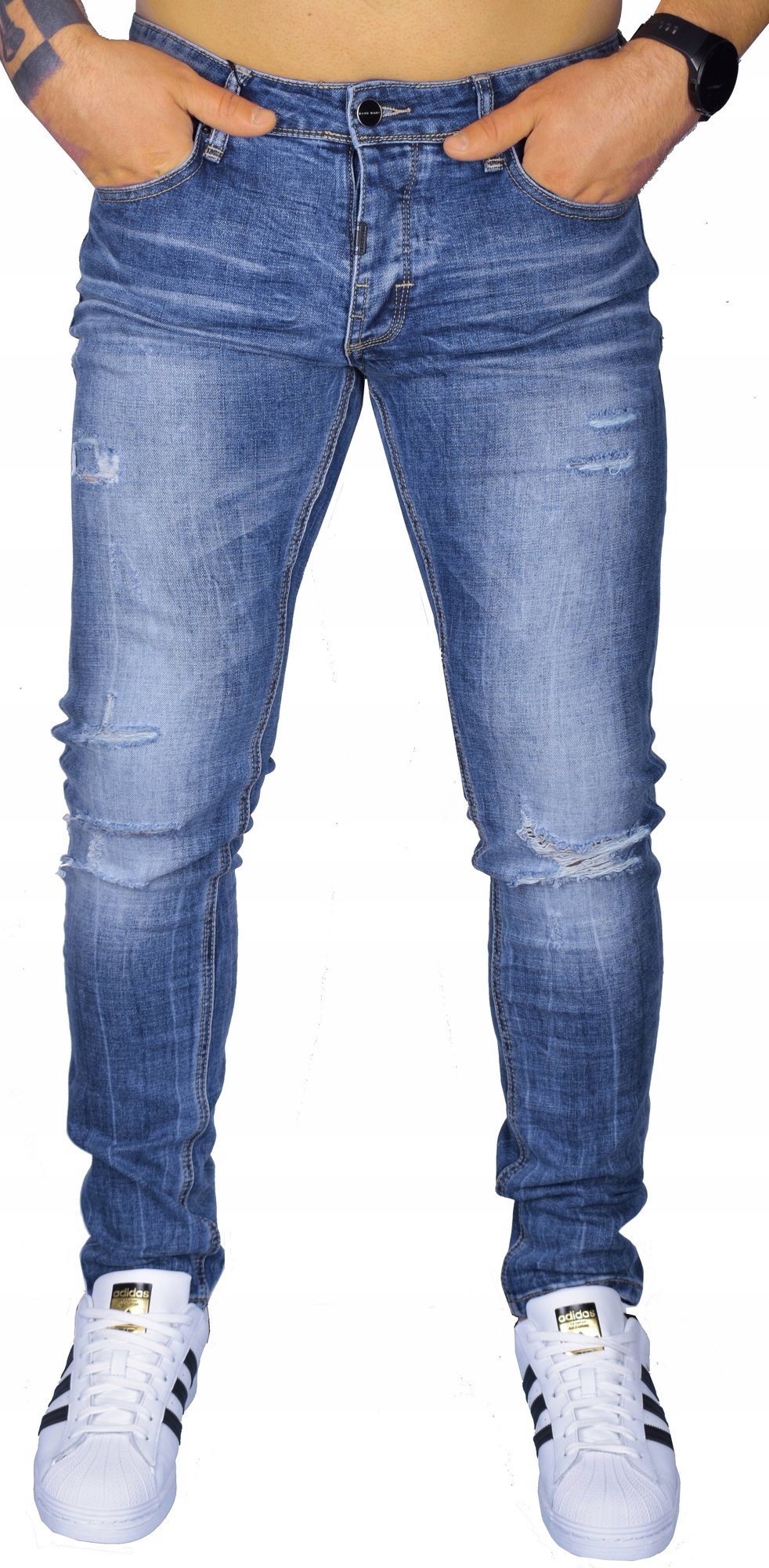 SPODNIE MĘSKIE JEANSOWE ELASTYCZNE WYGODNE Marka inna